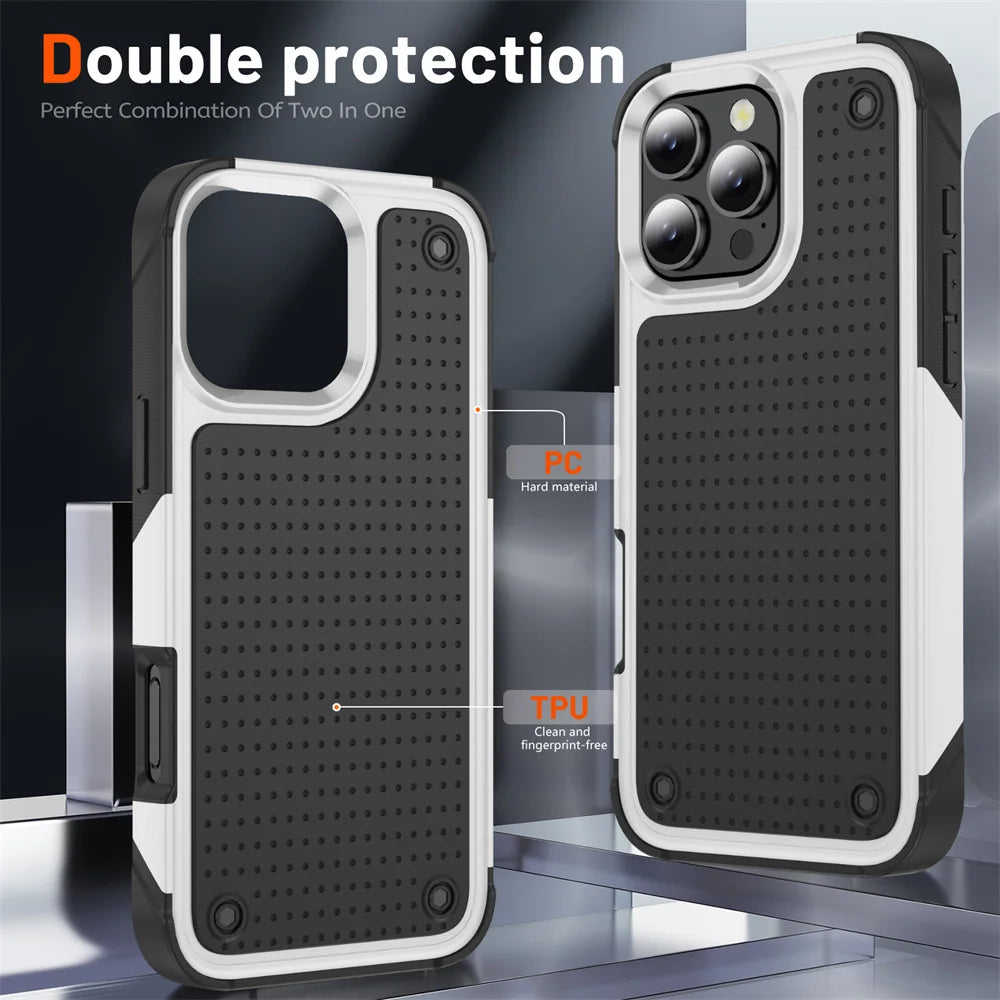 Military Grade Armor Phone Case For iPhone 16 15 14 Plus 13 12 11 Pro Max X XR XS Max 7 8 Plus SE 2022 Shockproof Cover Bumper