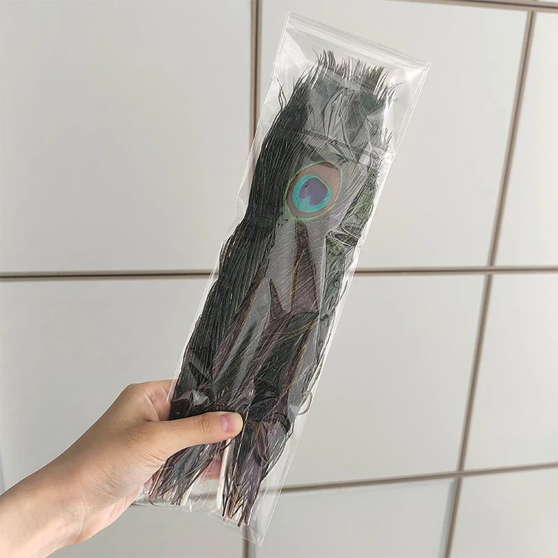 18pcs Big Eye Peacock Feathers Decoration For Vase Salon Bus House Hats Crafts Carnival Trim Long Plumas Adult Natural 25-30cm