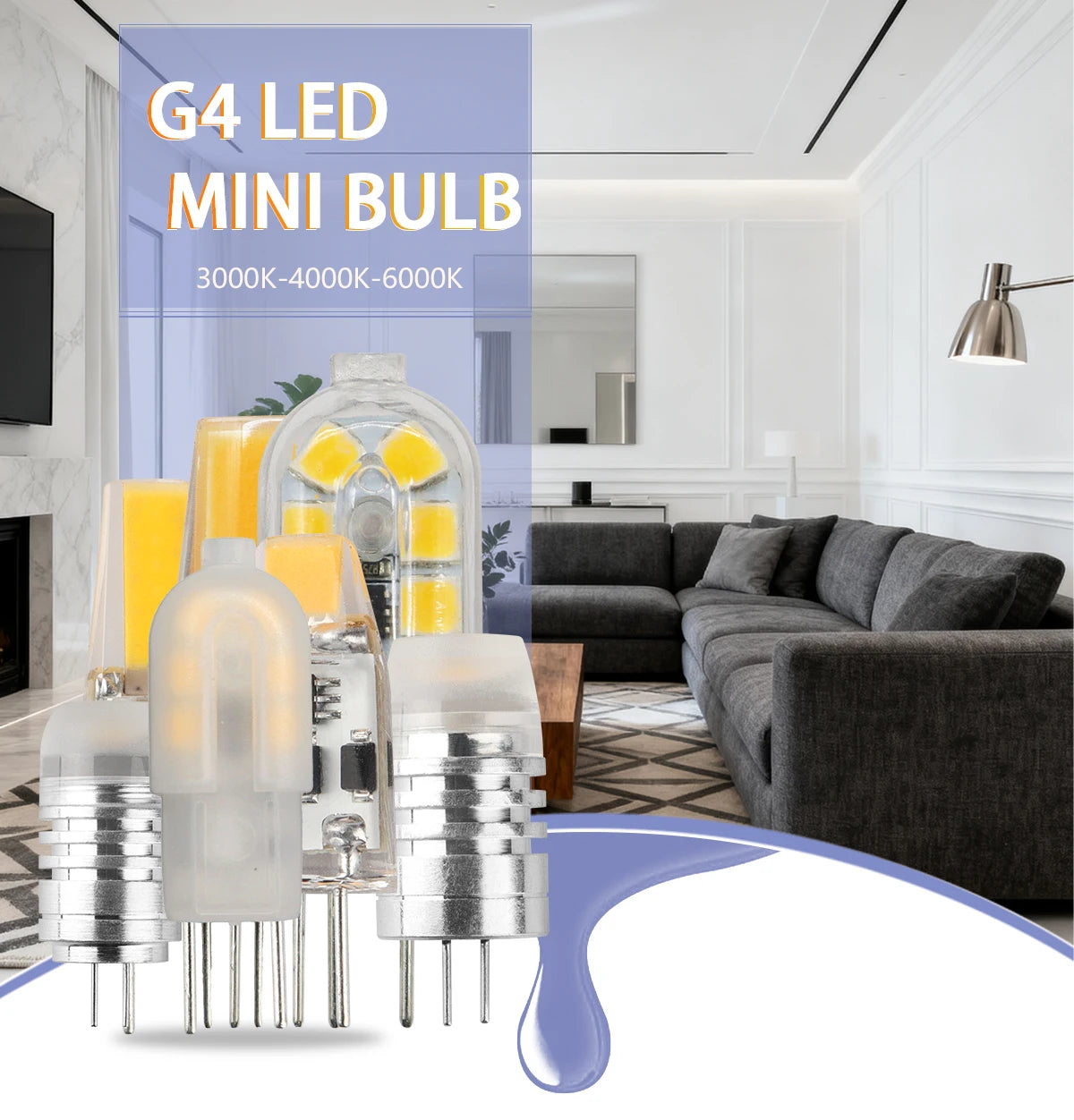 10PCS G4 12V COB LED 3W Bead Replacement Halogen 20W Bulb 3000K 4000K 6000K Light Crystal Pendant Light Replacement Light Source