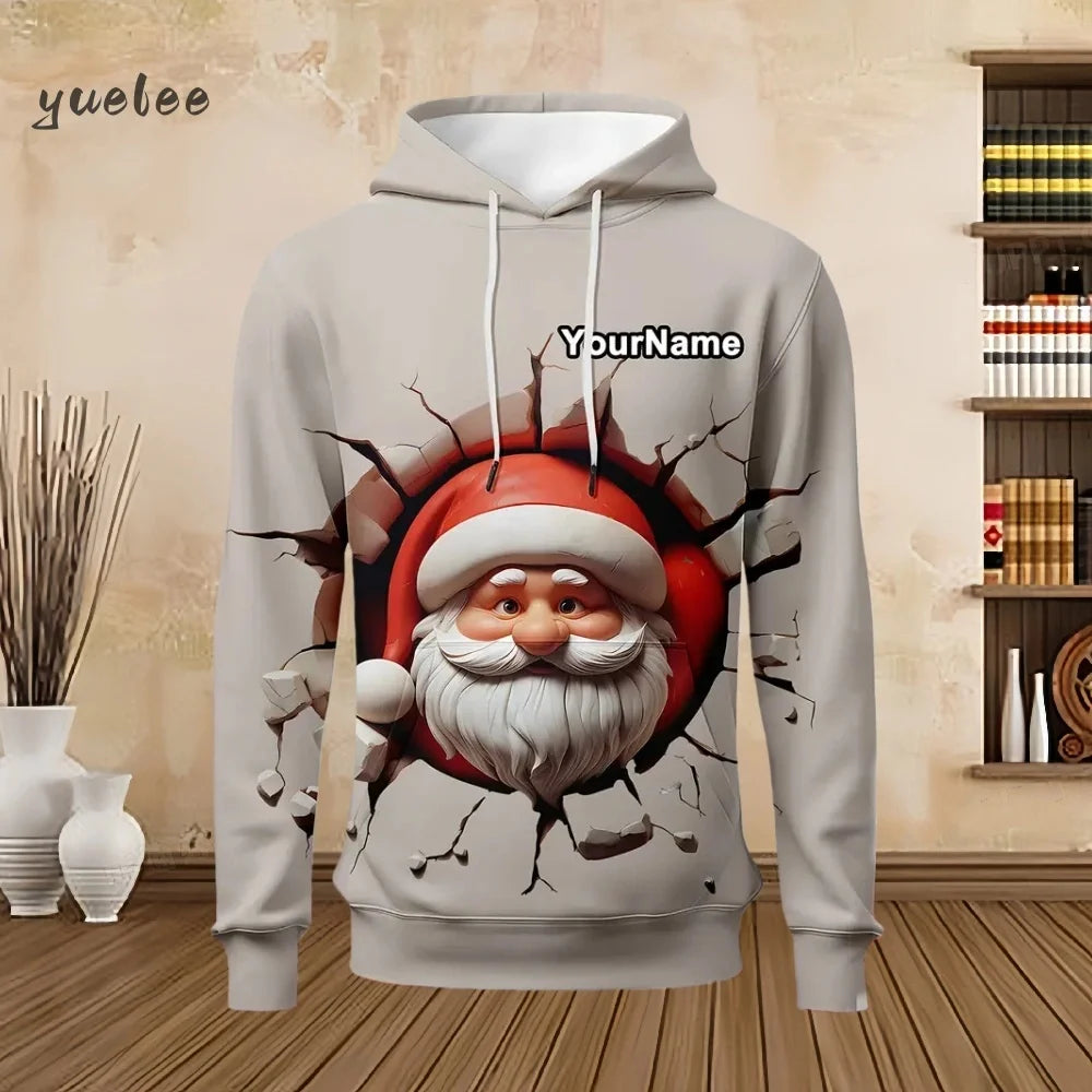 Men's Christmas Beer Hooded Sweater Christmas Party Long Sleeve with Drawstring Hoodies Comfortable Oversize Sweatshirt for Men