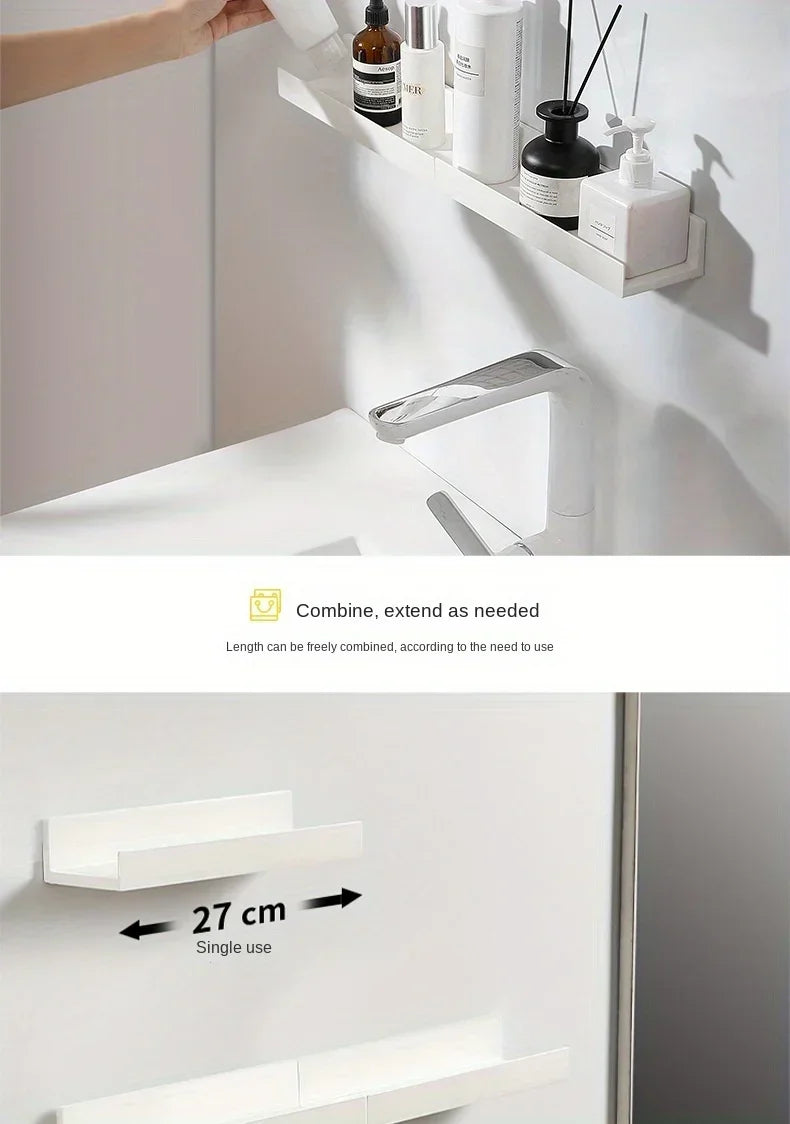 Bathroom Shelf Makeup Storage Organizer  Rack Self Adhesive No-drill Shelves Wall Shampoo Rack Shower Shelf