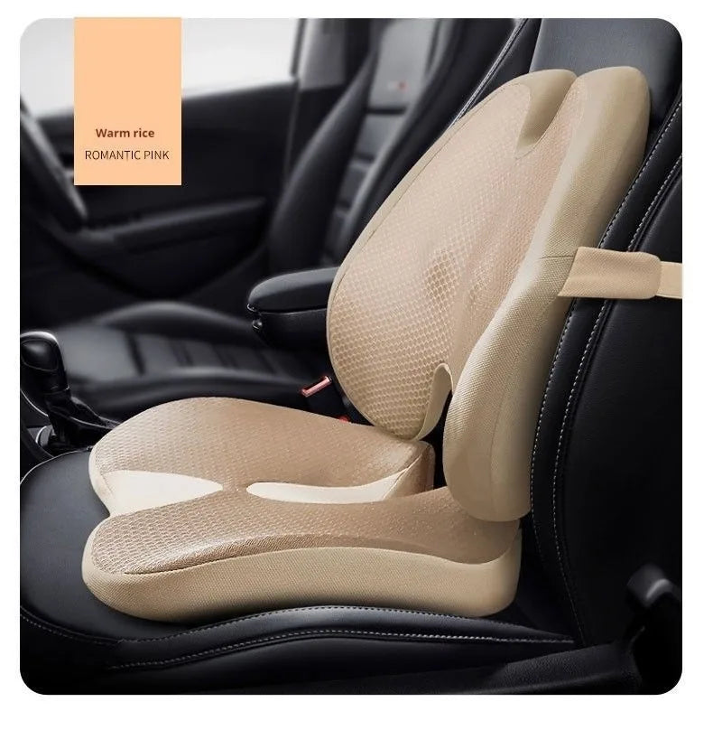Memory Foam Seat Cushion Waist Back Support Pillow Set Orthopedic Ergonomic Coccyx Relief Hip Lumbar Pad for Office Chair Car