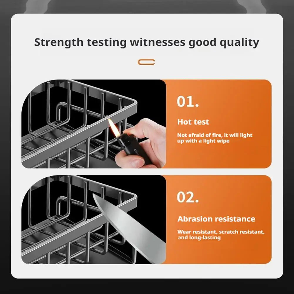 Compact Tap-Mounted Spice Shelf – Sink Organizer with Drainage Rack – Space-Saving Kitchen Storage for Utensils/Accessories