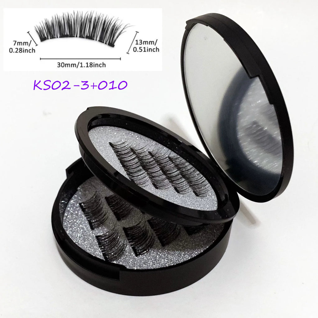 12pcs Magnetic False Eyelashes Magnetic Half Eyelashes Double Box With Mirror Applicater Reusable Beauty Eye Makeup Set