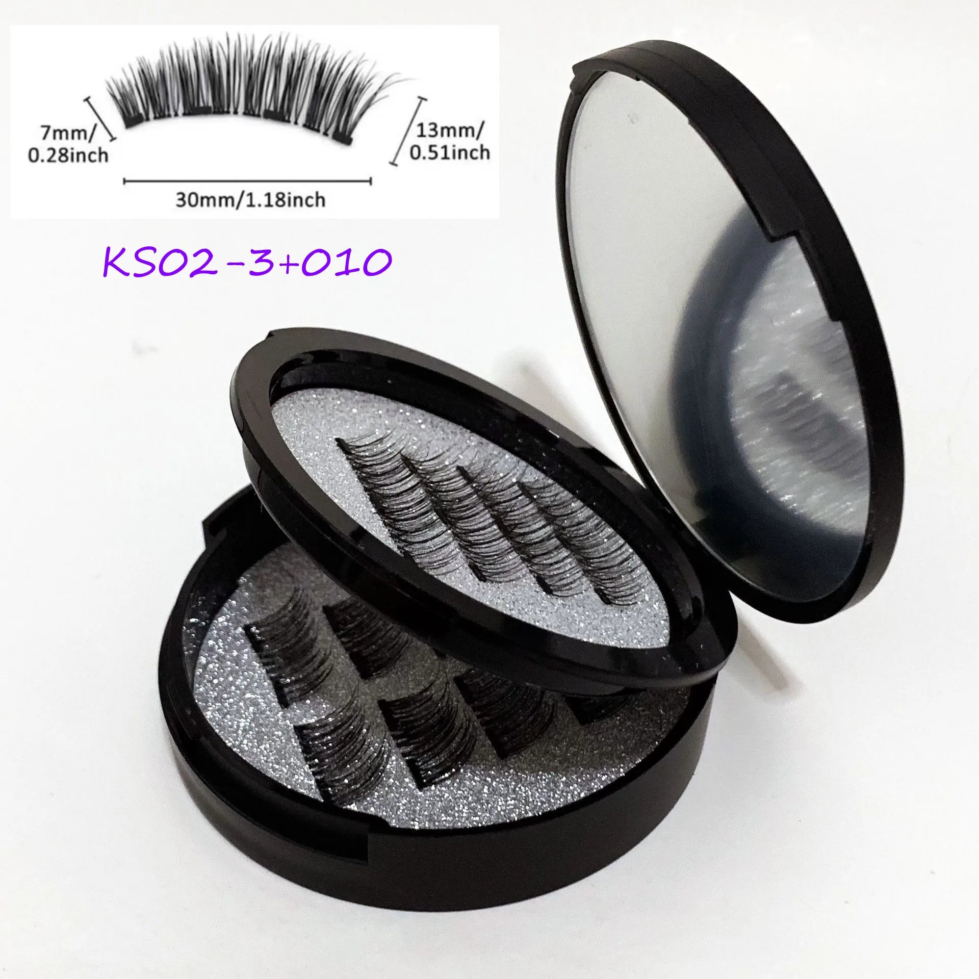 12pcs Magnetic False Eyelashes Magnetic Half Eyelashes Double Box With Mirror Applicater Reusable Beauty Eye Makeup Set