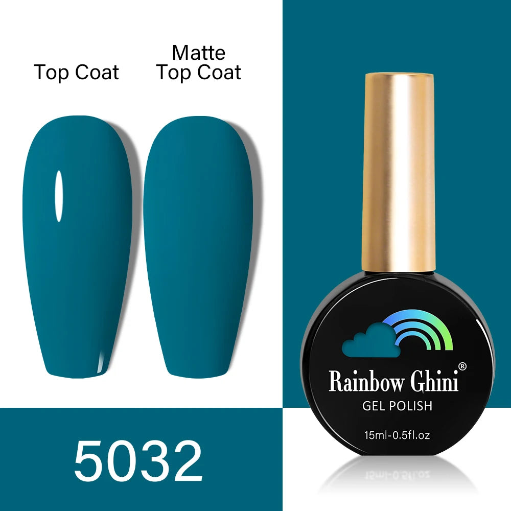 RG HEMA TPO FREE Neon Glitter Gel Nail Polish 15ml Nail Art Manicure Semi Permanent Gel Hybrid Varnishes Top Base Coat UV Nail