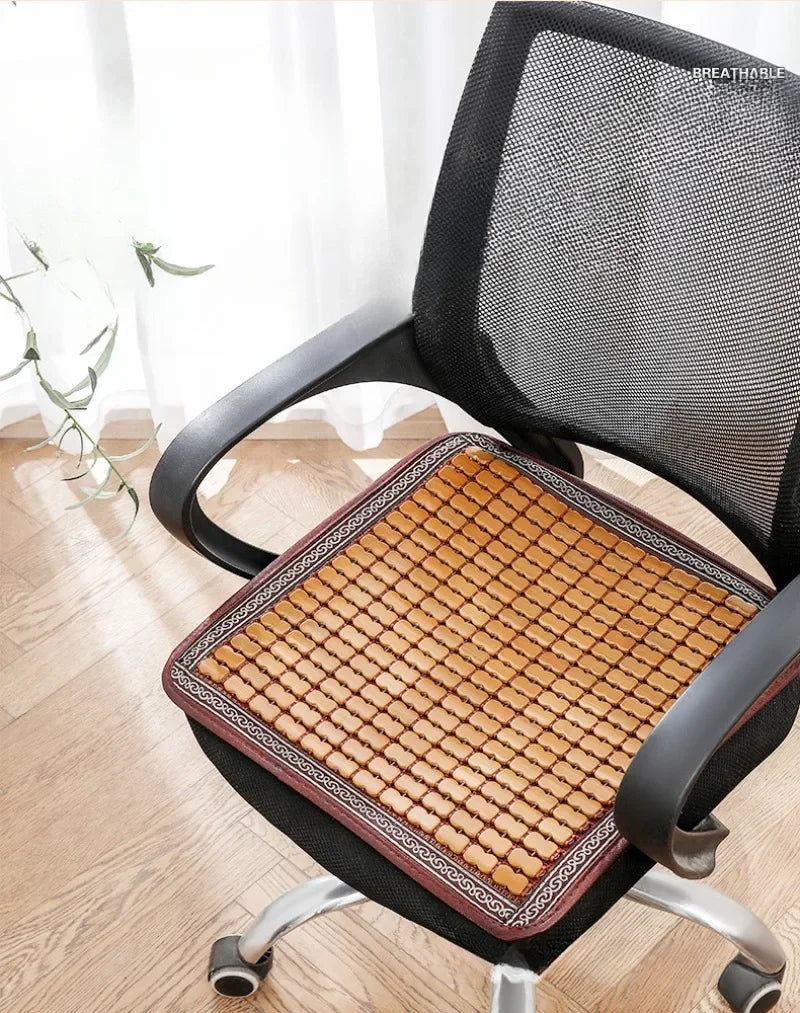 Summer Cool Mat Bamboo Salon Cushion Bamboo Car Ventilated Seat Cover Sofa Office Chair Cushion Dining Table Mat office chair
