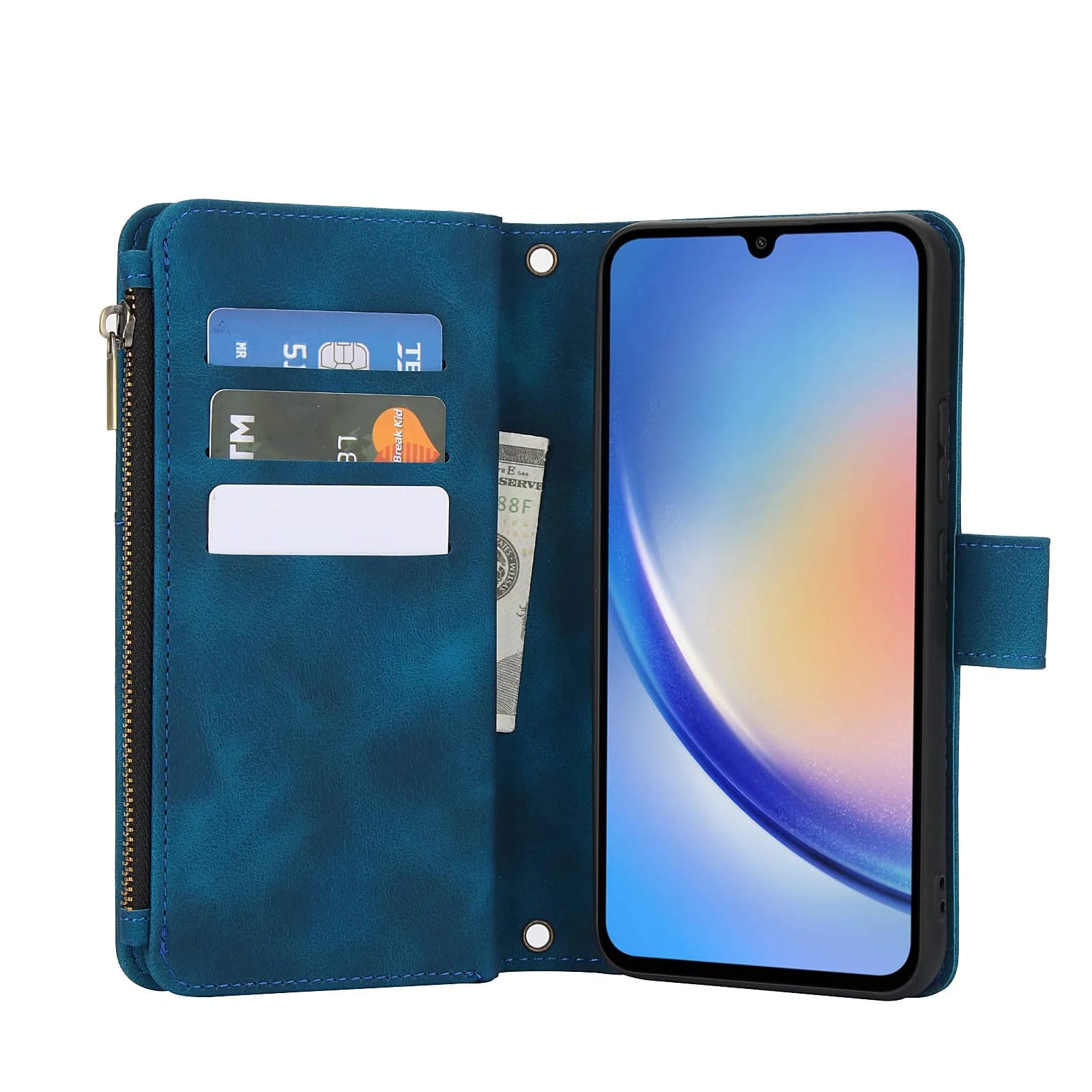 for Samsung Galaxy A35/A34/A25/A24/A73/A72/A55/A54/A53/A52/A15/A14 Case Wallet, Durable Leather Magnetic Buckle Flip Card Holder
