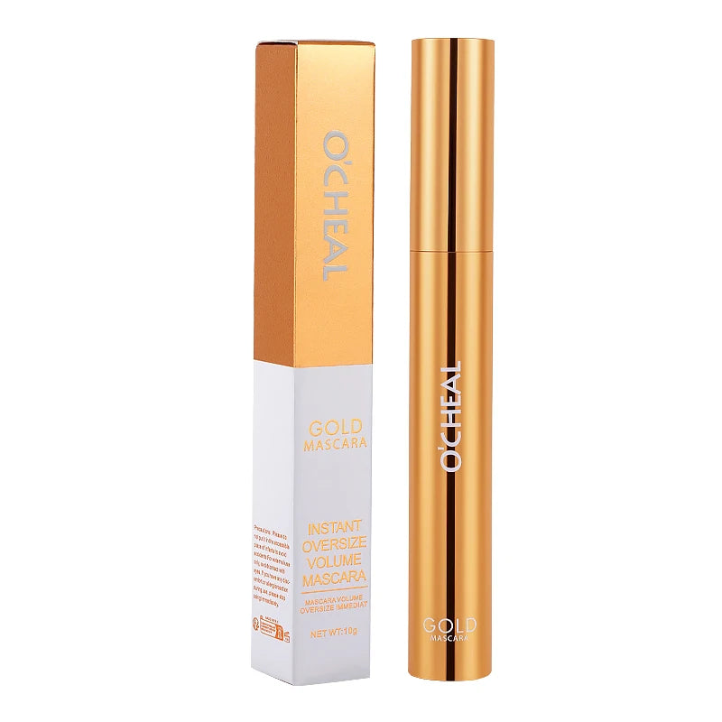 Lengthening Mascara Waterproof Gold Edition Smudge Free Curl Lock Technology All Day Wear Voluminous Lashes