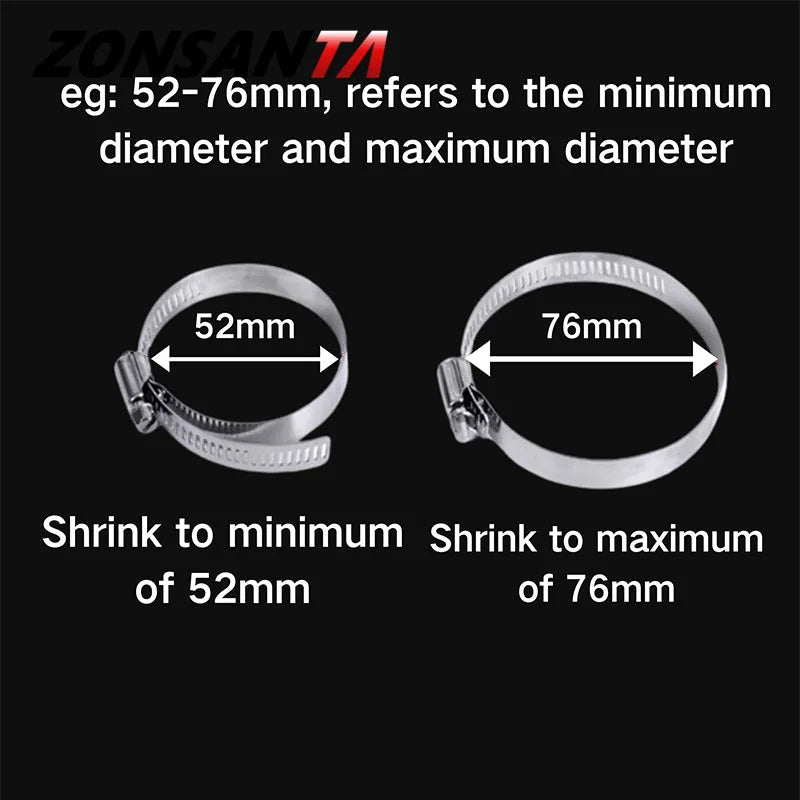 1pcs 304 Stainless Steel Powerful Hose Clamp Exhaust Air Water Pipes Durable Sealing Powerful Strength Repair Welding Tools