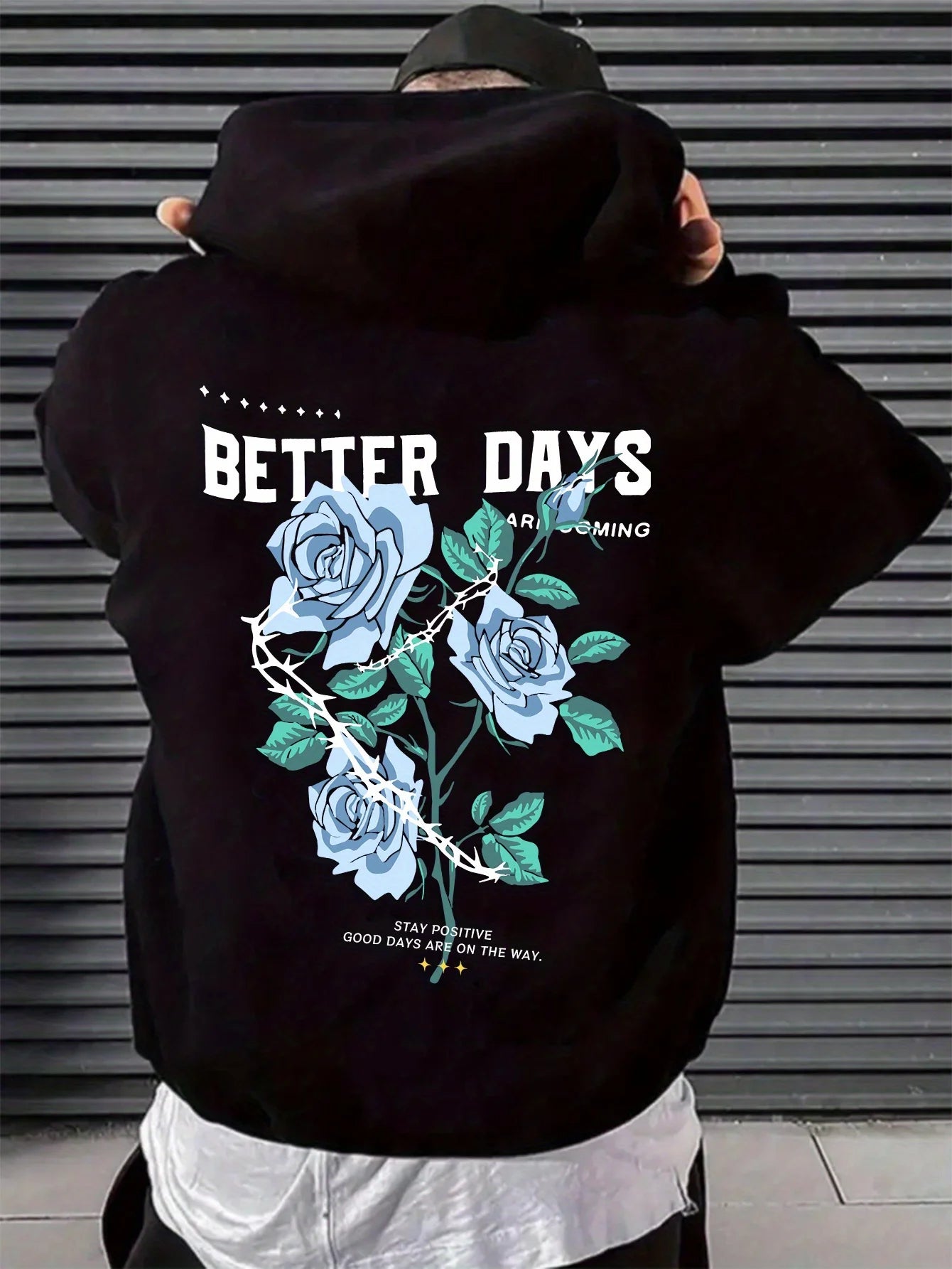 BETTER DAYS fashionable print MenS casual And Cozy Hoodies Trendy Long Sleeve Hooded Sweatshirt Casual versatile Top For Autumn