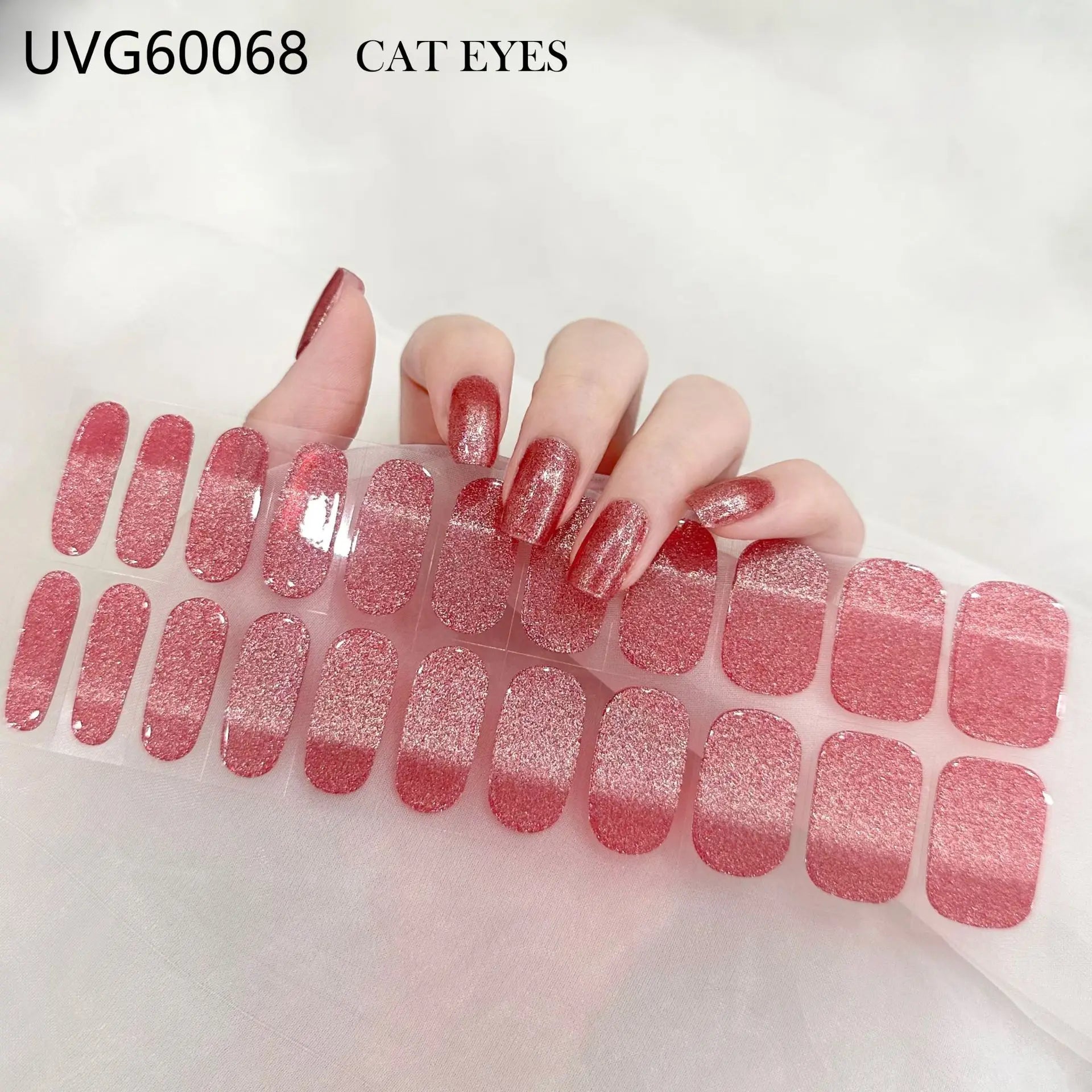 20/22tipsChristmas Semi Cured Nail Sticker UV Led Lamp Semi Cured Gel Design Nail Decals Waterproof Nail Stickers Nail Manicure