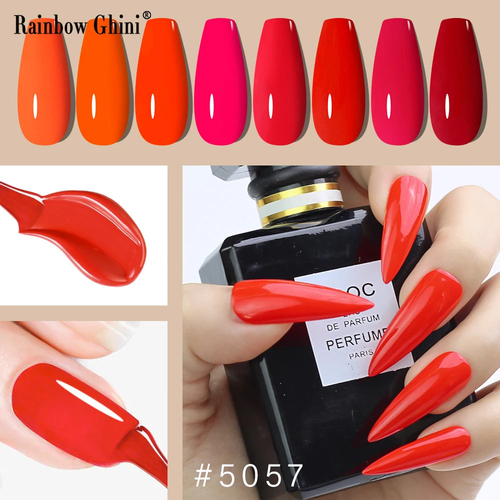 RG HEMA TPO FREE Neon Glitter Gel Nail Polish 15ml Nail Art Manicure Semi Permanent Gel Hybrid Varnishes Top Base Coat UV Nail