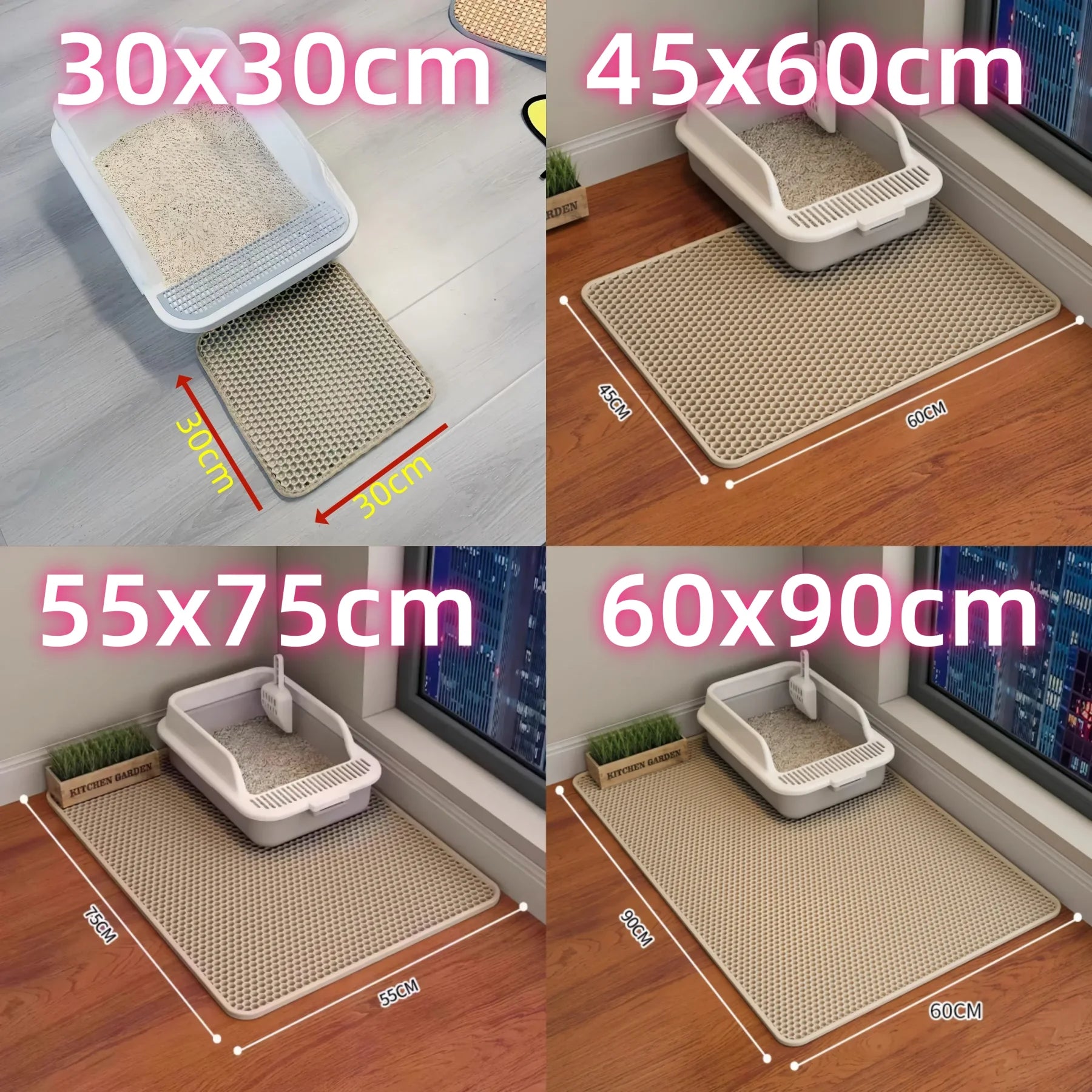 Cat Litter Mat Waterproof Double Layer Pet Litter Box Mat Pet Toilet Cat Mat Nonslip Sand Cat Washable Mat Pet Clean