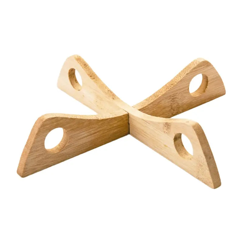Cross Tray Holder Wooden Removable Table Mat Anti-Heat Steam Table Mat Household Kitchen Anti-Slip Wooden Mat Gadget