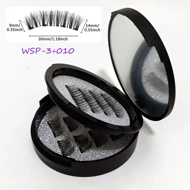 12pcs Magnetic False Eyelashes Magnetic Half Eyelashes Double Box With Mirror Applicater Reusable Beauty Eye Makeup Set