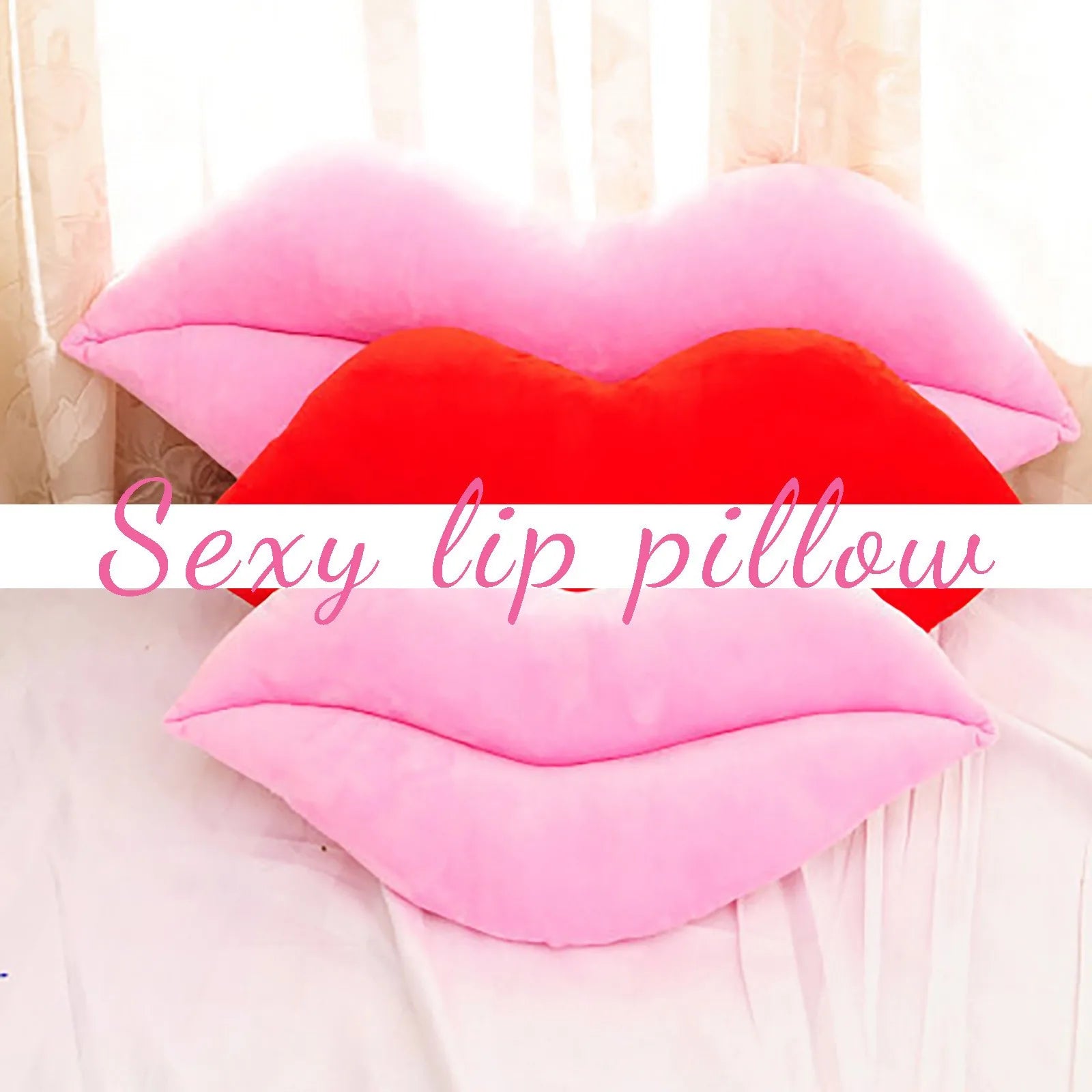 Lips Plush Toys Sexy Red Lips Big Lips Valentine'S Day Gift Creative Fun Valentine'S Day Cushion Sexy Red Lips
