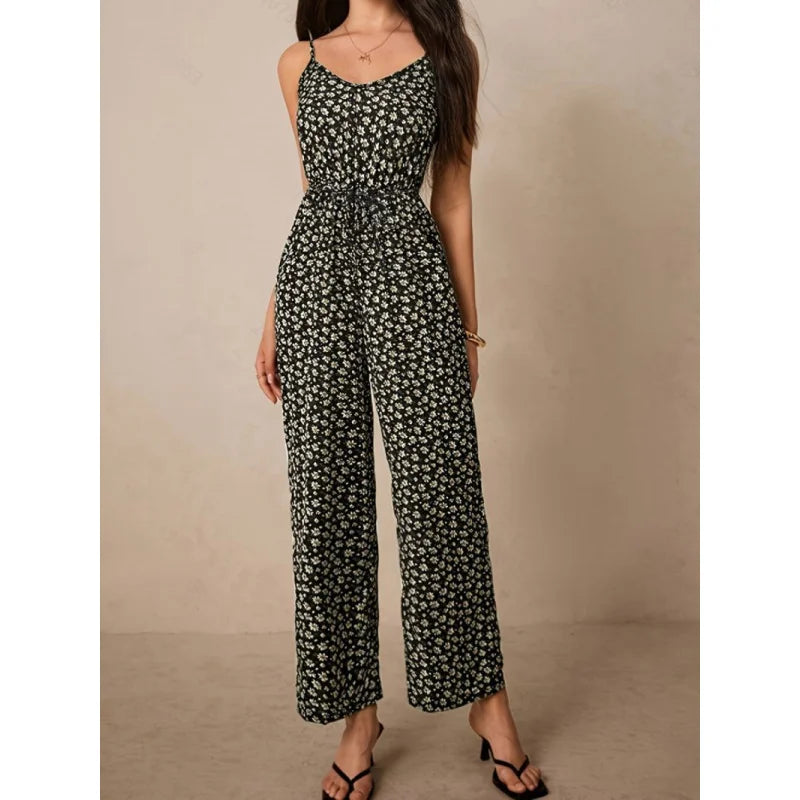 Summer Fashion New Hot Sale Women's Fresh Cross-Border Exclusive Printed Jumpsuit Women's Clothing