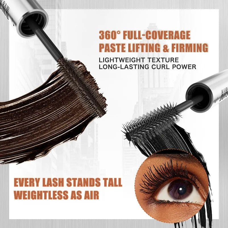 Dual-Ended Mascara - Black&Brown 2-in-1 Dual-Color Mascara Volumizing Curling Waterproof Long-Lasting Lash Cosmetic All-Day Wear