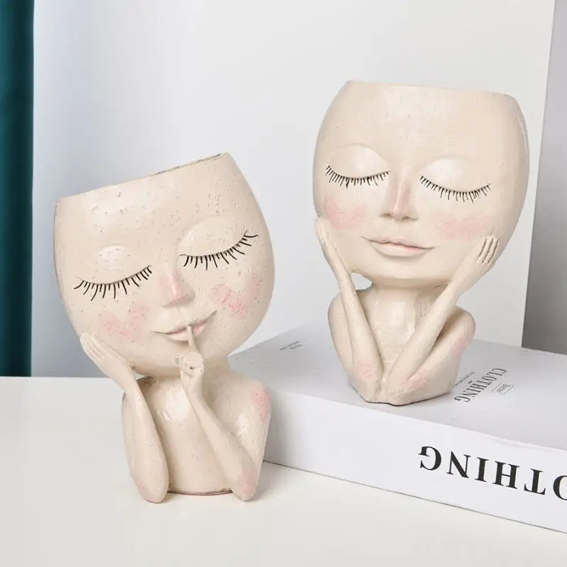 1 Girl Face Vase, Creative Home Decoration, Balcony Living Room Decoration Ornaments, Christmas Gifts, Thanksgiving Gifts
