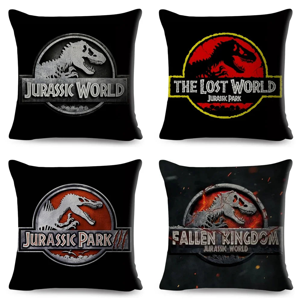 50 style Jurassic Park Logo Cushion Cover for Sofa Home Children Room Decor Dinosaur Print Pillowcase Polyester Pillow Case