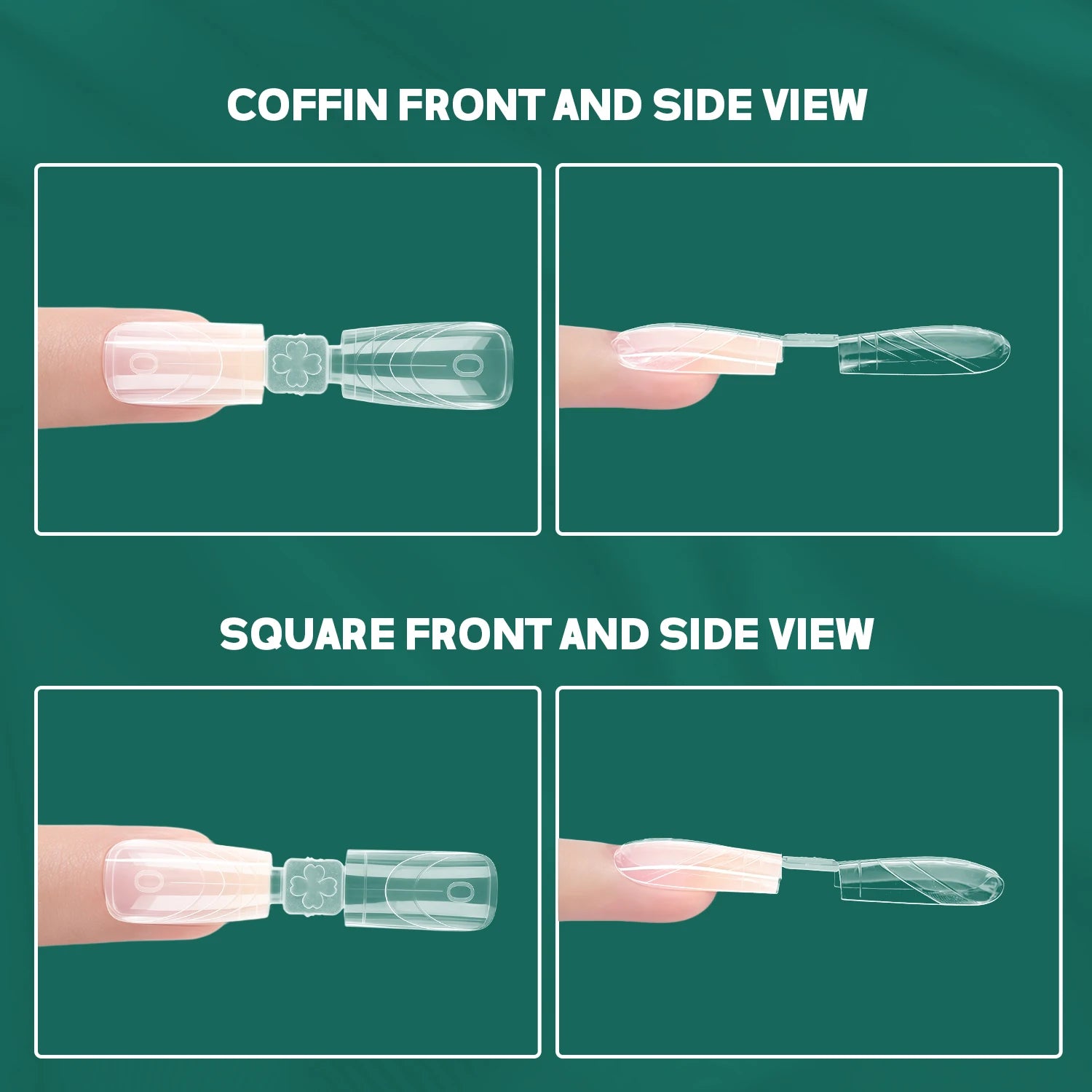 Nailpop 150pcs Dual Nail Forms Square Coffin Reusable Extension Molds Gel Builder Tips 15 Sizes Double Ended Pro Salon Nail Art