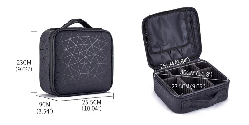 Female PU Leather Profession Makeup Case Nail Tool Suitcase For Women Cosmetics Box Beautician Cosmetics Organizer Storage Case