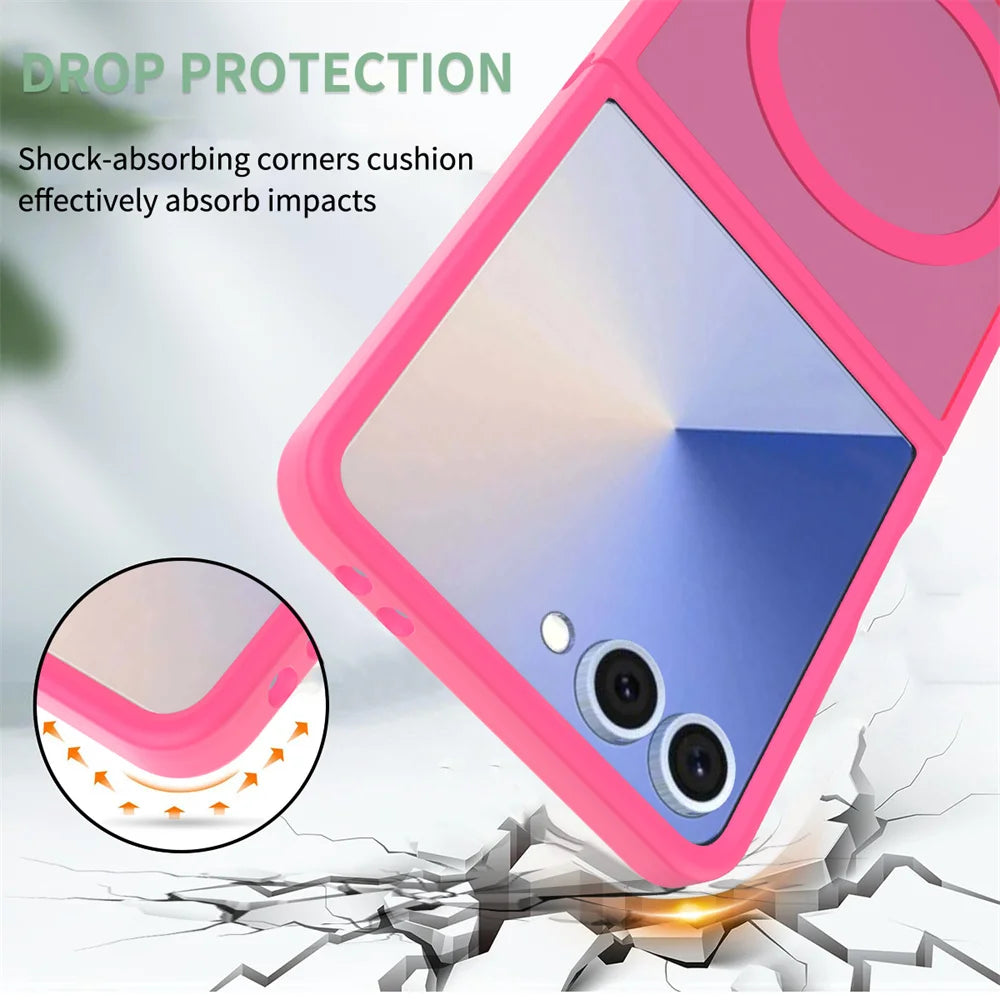 New Case For Samsung Galaxy Z Flip 7 Phone Case luxury Support in wireless charging Flip Cover For Samsung Z Flip 6 Phone Cover