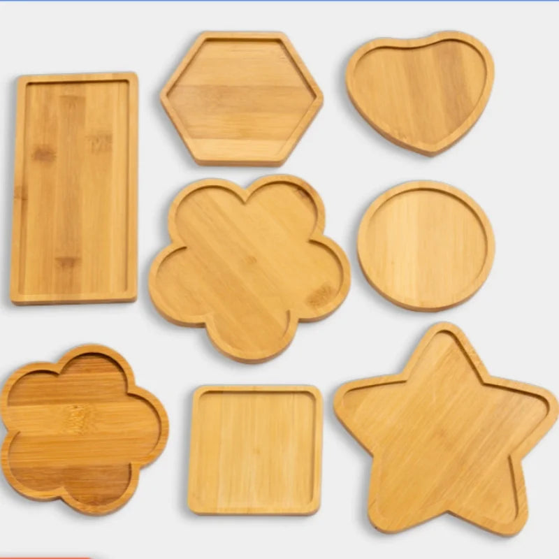 7Style Bamboo Cup Mat Geometry Shaped Tea Coffee Mug Drinks Holder Table Decor AntiFade Tabletop Protection Kitchen Home Coaster