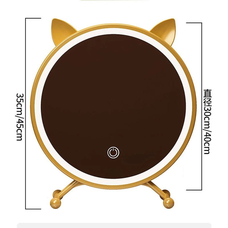 Desktop Smart LED Makeup Mirror with Light Home Bedroom Dressing Table Mirror Student Dormitory Desktop Dressing Mirror