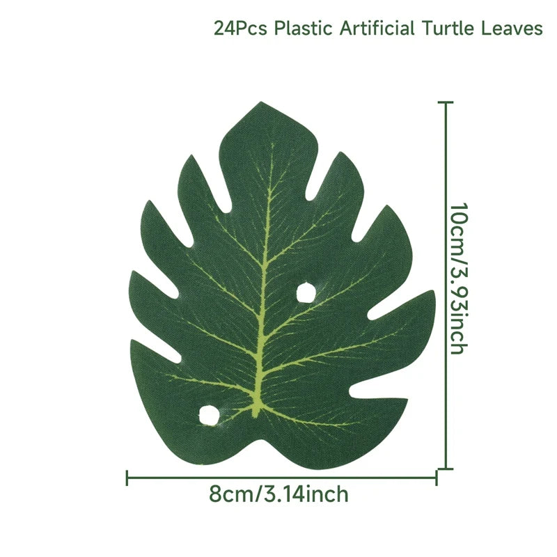 24PCS Artificial Tropical Palm Leaves Hawaiian Safari Jungle Party Decor Hawaii Summer Birthday Wedding Table Decor Fake Plant