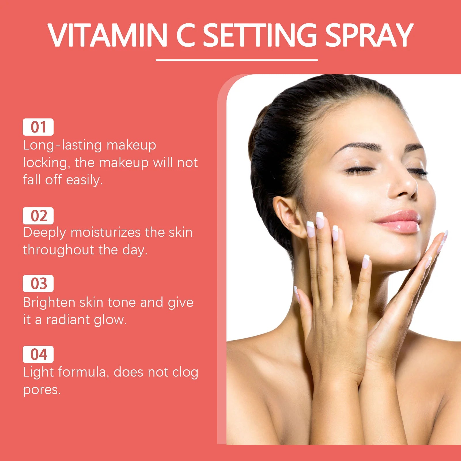Hydrating Makeup Setting Spray Watery Lightweight Non-Greasy Oil Control Long-Lasting Breathable Vitamin C Makeup Fixing Mist