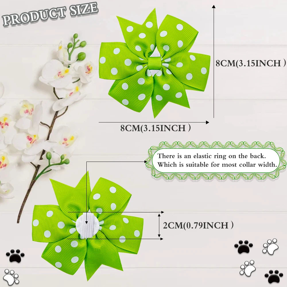 10ps Dog Bow Tie Small Dog Accessories Slideable Dog Bowties Dot Pet Supplies Pet Dog Collar Grooming Accessories For Dogs Cats