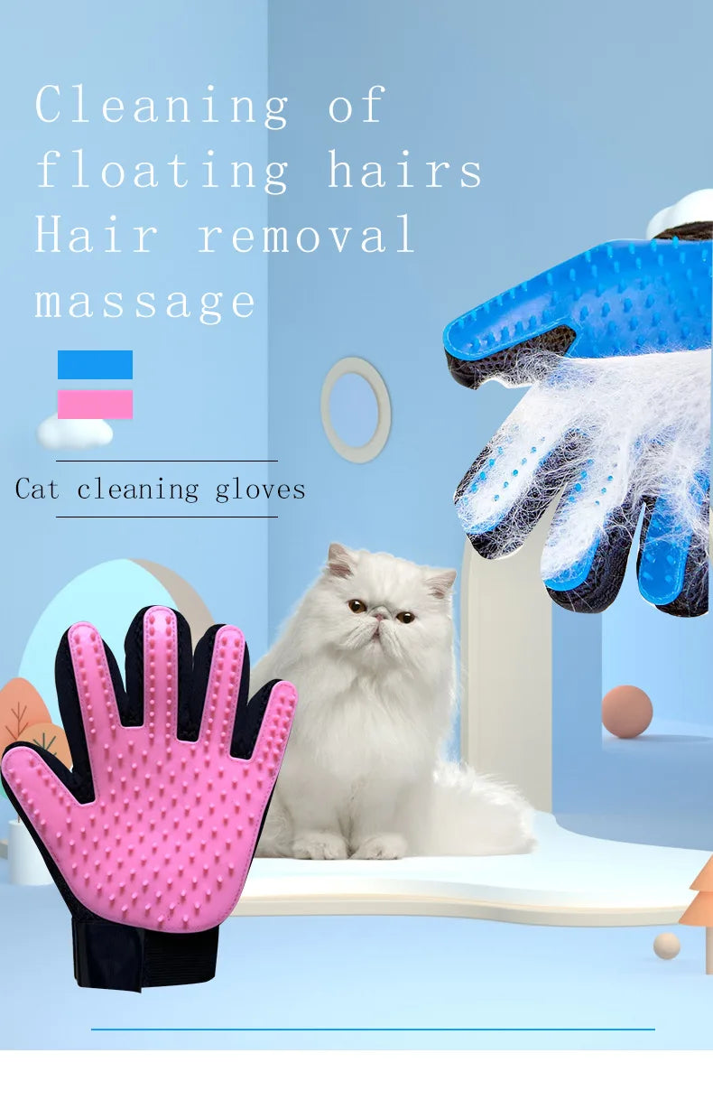 Pet Hair Glove Comb Pet Dog Cat Grooming Cleaning Glove Deshedding Hair Remover Massage Brush Animal Supplies Cat Accessoies