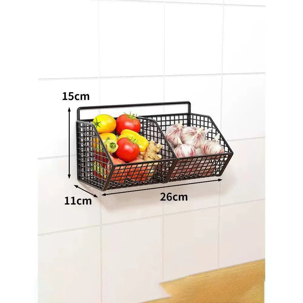 Kitchen Wall Hanging Storage Rack Multi-functional Onion Ginger Garlic Storage Rack Storage Box Basket Vegetable Basket