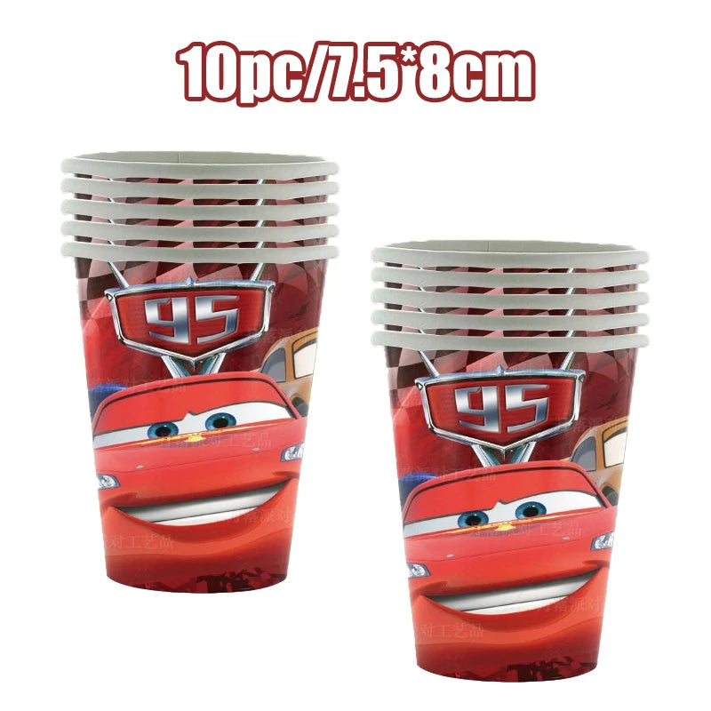 Disney Cars Birthday Decoration Cartoon Lightning Mcqueen Party Paper Plates Napkins Cups Balloon Event Supplies Baby Shower Kid