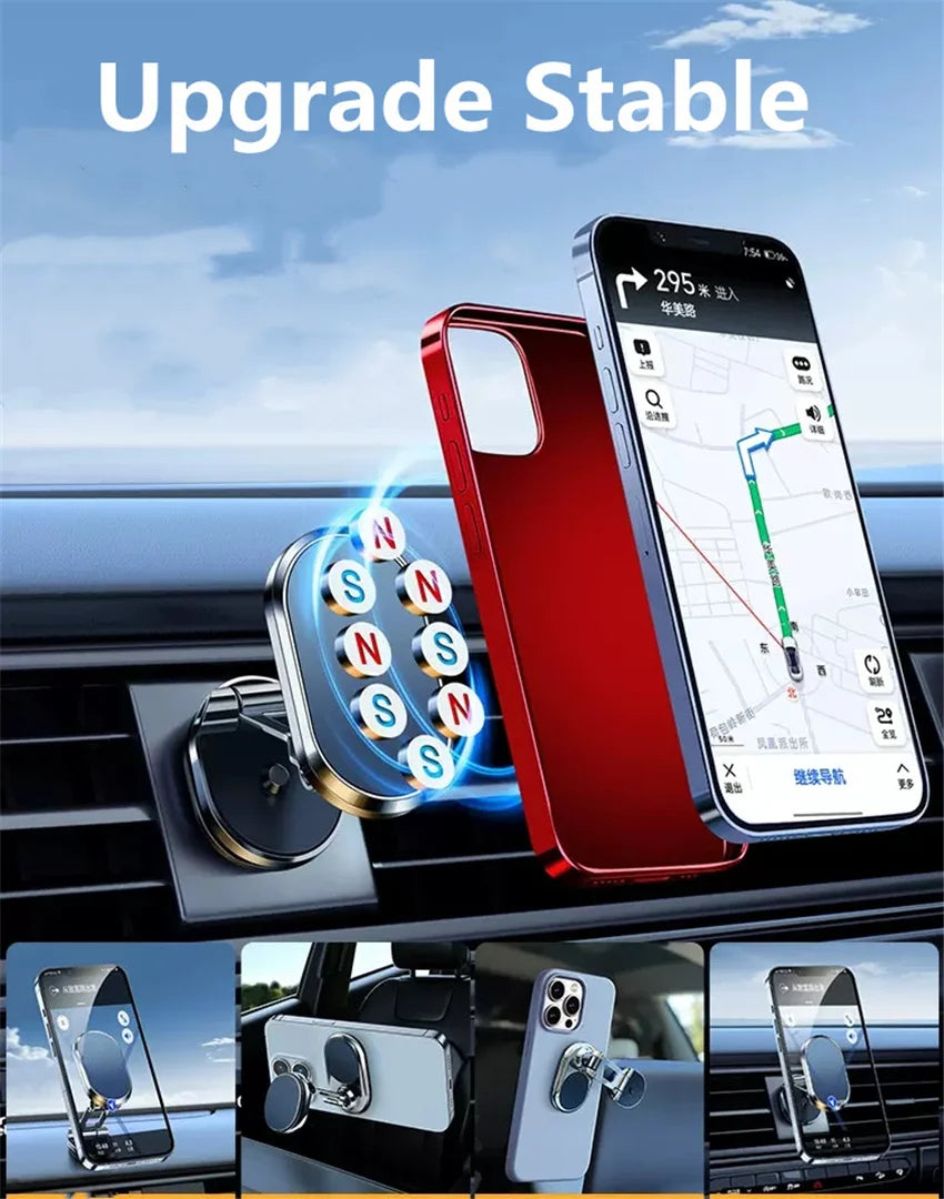 1080° Rotatable Magnetic Car Phone Holder Magnet Smartphone Support GPS Foldable Phone Bracket in Car For IPhone Samsung Xiaomi
