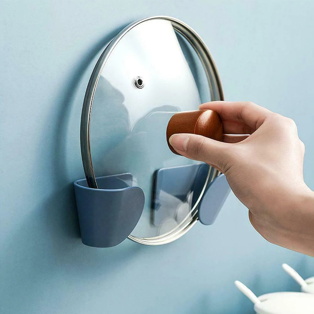 Pot Lid Holder Wall Mounted Hanging Holders for Pan Pot Cover Racks Cabinet Door Pan Lid Organizer Kitchen Storage Rack