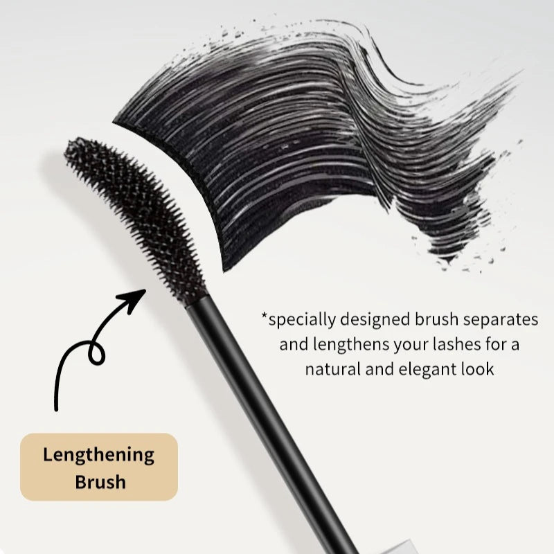 Volumizing & Curling Mascara - Natural Rich Lengthening in Deep Black, Waterproof, Smudge-Proof & Long-Lasting Setting Mascara