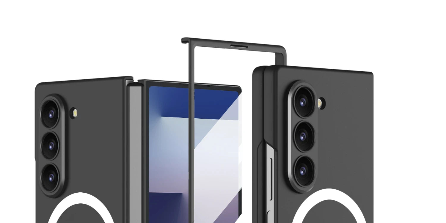 Magnetic Wireless Charging Phone Case For Samsung Galaxy Z Fold 7 6 5 Ultra-thin With Glass Film Z Fold7 Fold6 Protective Cover