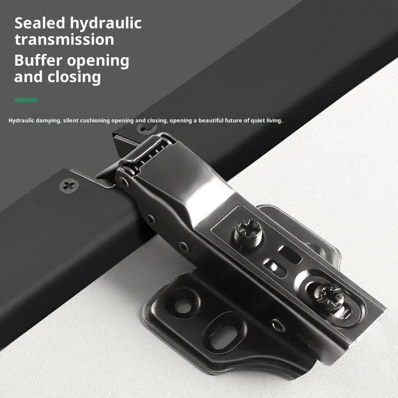 Universal Heavy-Duty Aluminum Frame Glass Door Hinge for Bathroom Kitchen Display & Storage Cabinets - Hidden Installation