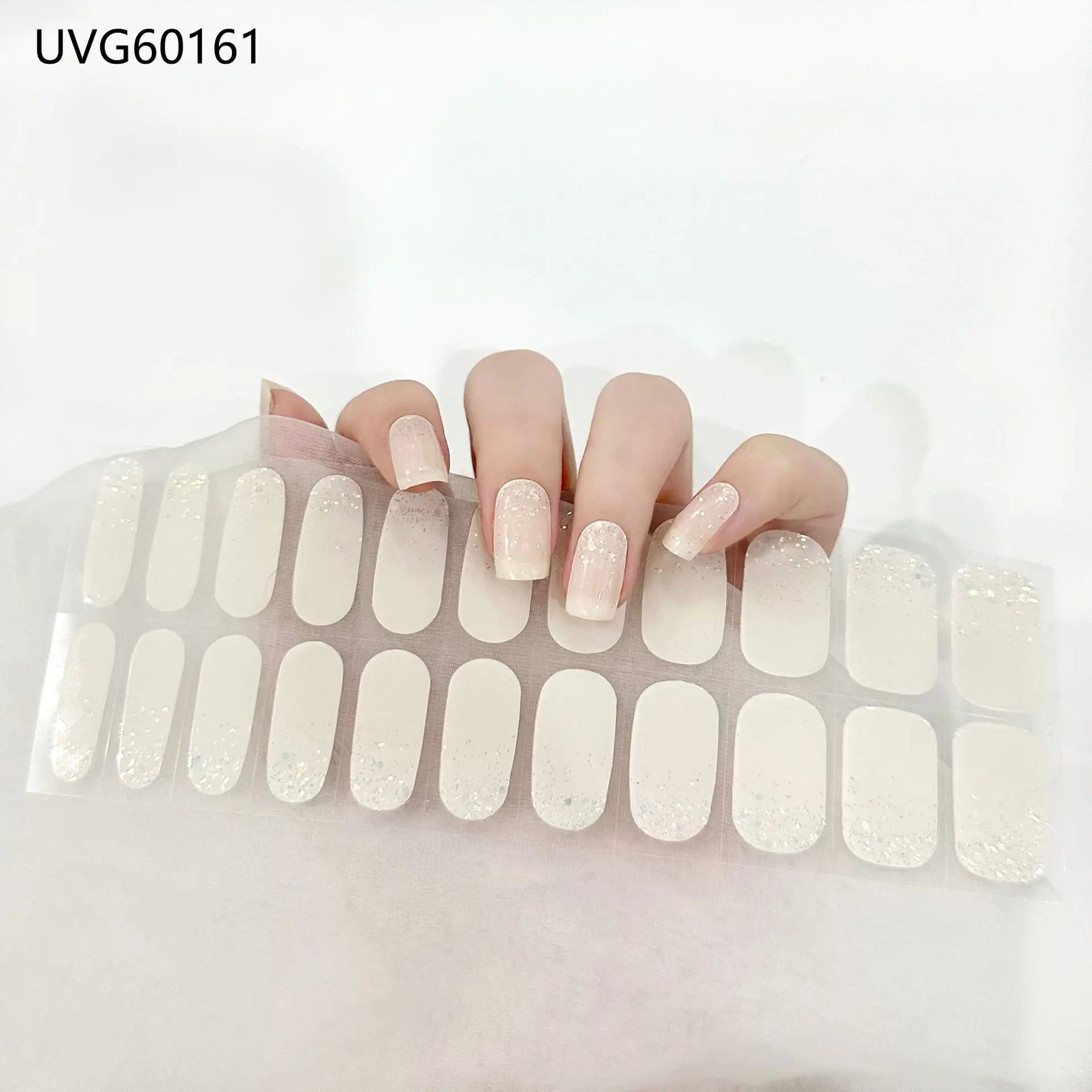 20/22tipsChristmas Semi Cured Nail Sticker UV Led Lamp Semi Cured Gel Design Nail Decals Waterproof Nail Stickers Nail Manicure