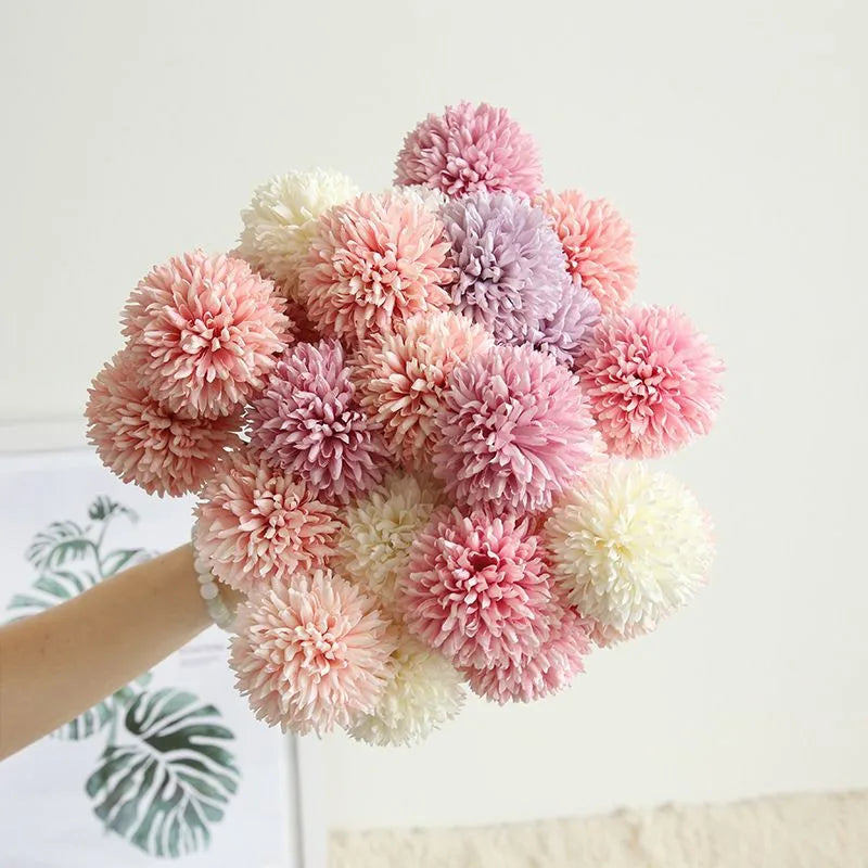 1/2Pcs Silk Artificial Flowers Hydrangea Chrysanthemum Home Decor Outdoor Garden Wall Wedding Bridal Bouquets Festival DIY Gifts