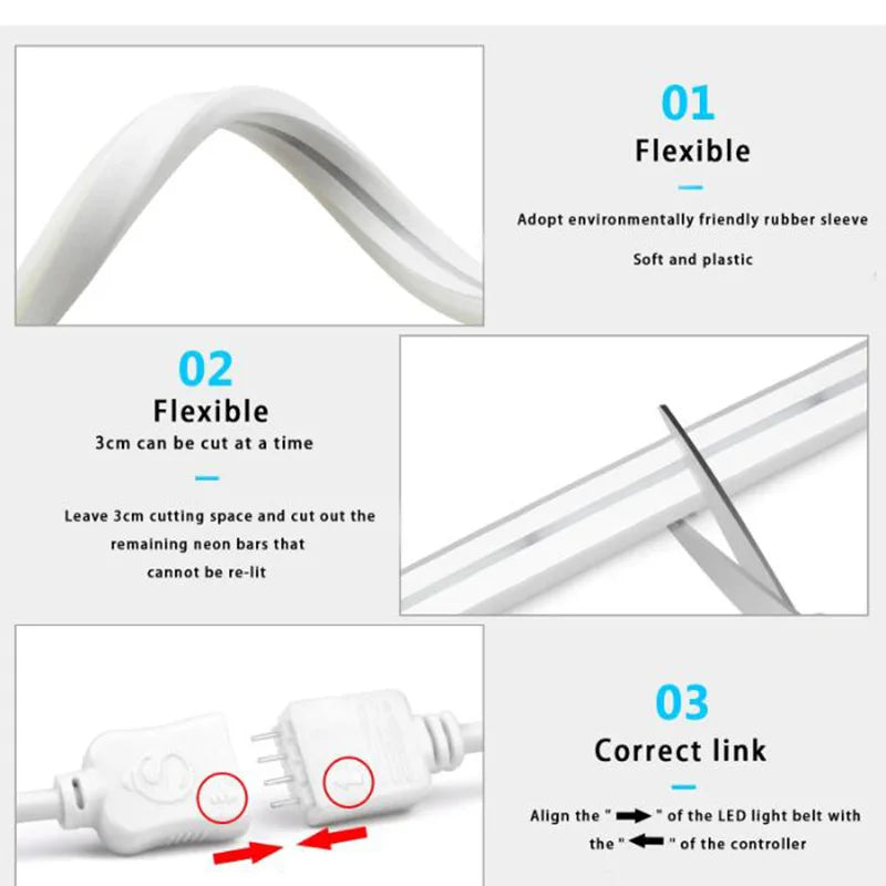 Tuya WIFI Led Strip Lights 5M 3M 2M 1M Waterproof RGB LED Neon Light Work With Alexa 5V USB Fita Led Lamp For Home Decoration