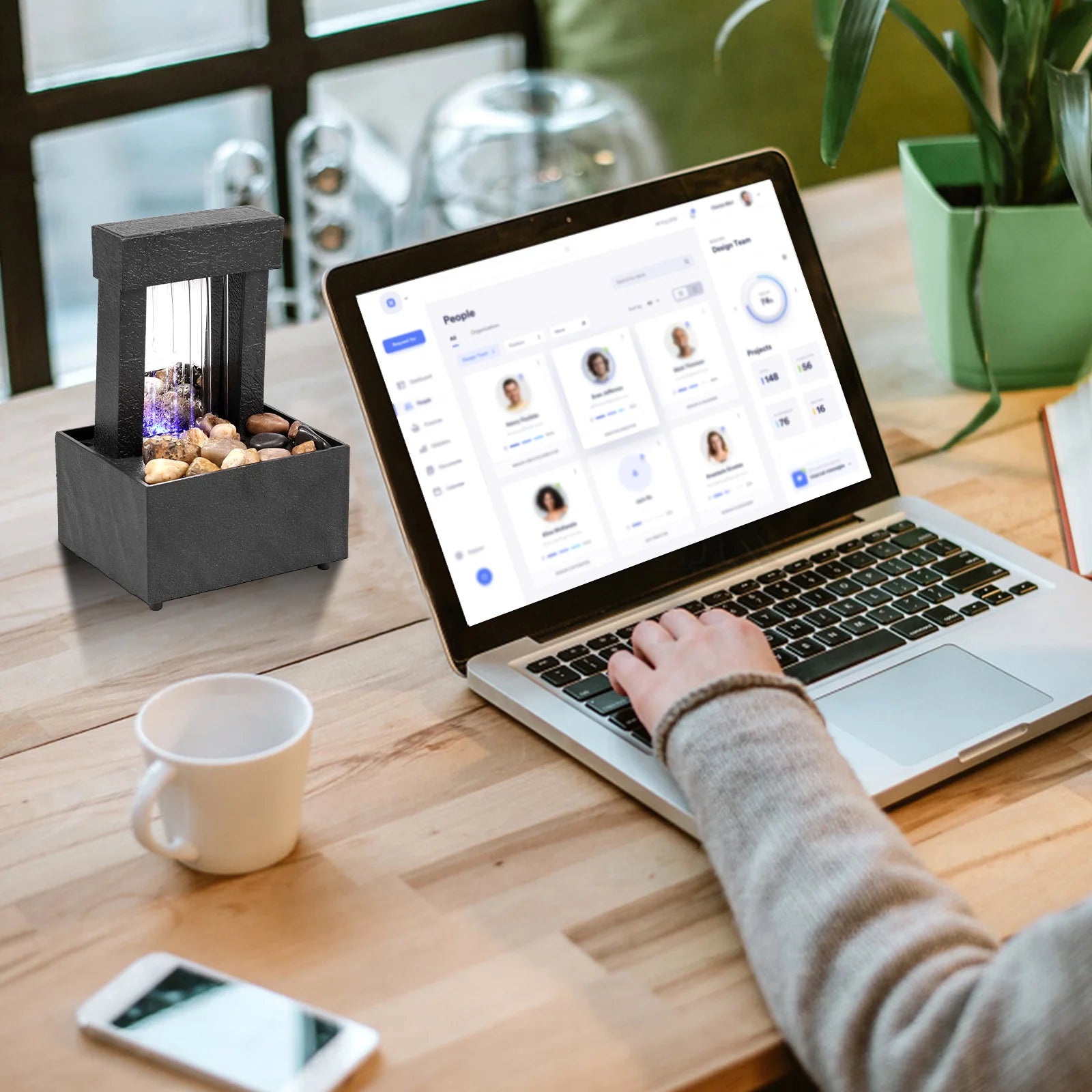 Desktop Water Fountain Decor TableTop Fountain Relaxation Tabletop Relaxion Mini Indoor Water Fountain for Home Decor Crafts