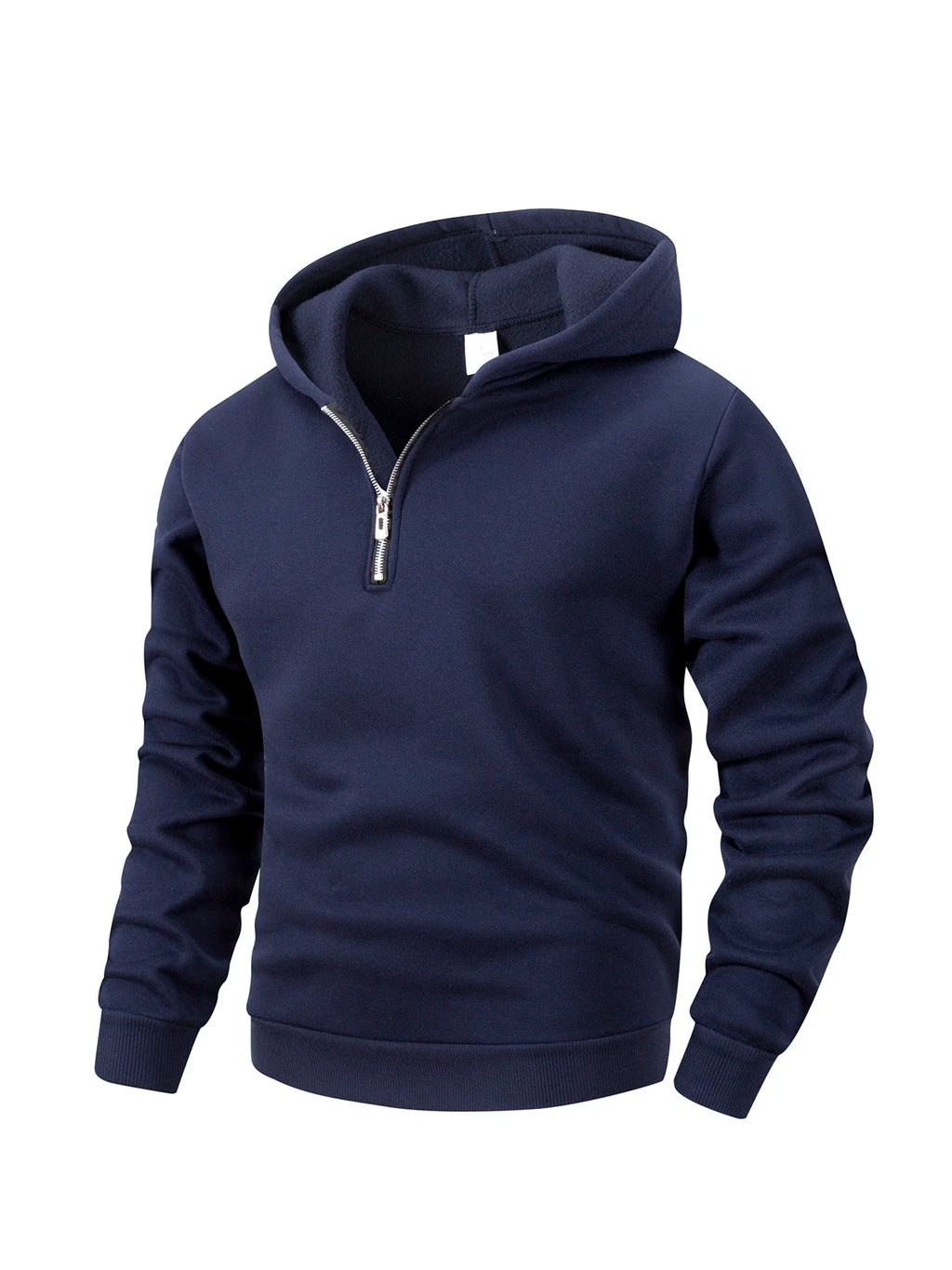 Men's Half Zipper Hooded Hoodies New Solid Color Long Sleeve Sweatshirts Autumn Loose Sport Warm Sweats Fashion Casual Pullover