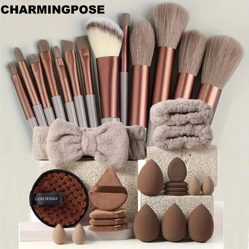 33 Pcs Makeup Sponge Set Foundation Blending Sponge, Makeup Wedges for Flawless Finish, Makeup Removing & Cleaning, Reusable & L