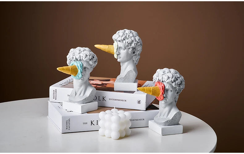 Modern Nordic Figure Ornament Ice Cream David Figurine Home Decor Sculpture Office Bookshelf Desktop Art Decoration David Statue