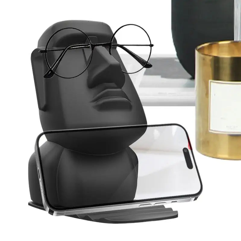 Creative Resin Moai Statue Figurines Ornament Glasses Stand Holder Easter Island Sunglasses Display Gift for Home Decoration