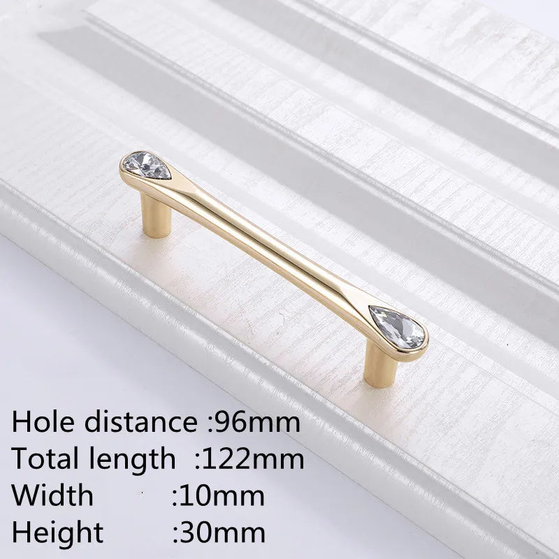 KK&FING Luxury Crystal Handles Drawer Knobs Zinc Alloy Kitchen Cabinet Handles Wardrobe Door Pulls Furniture Handle Hardware